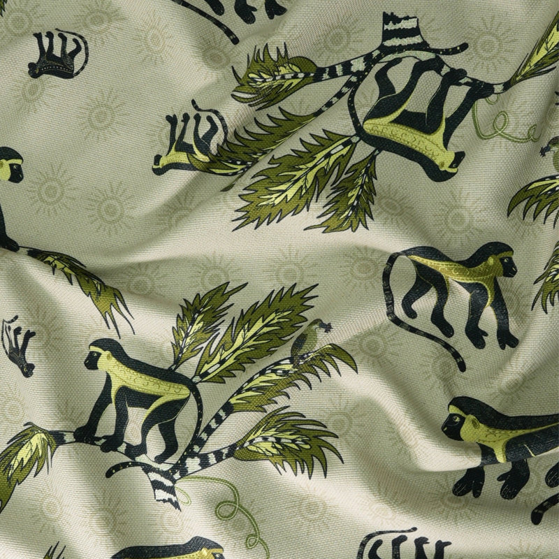 Monkey Palm Heavyweight Linen Fabric, Savannah