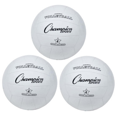 Champion Sports Rubber Volleyball, Official Size, Pack Of 3
