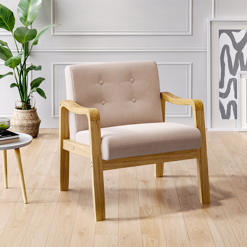 Craig Upholstered Armchair, Beige/Natural