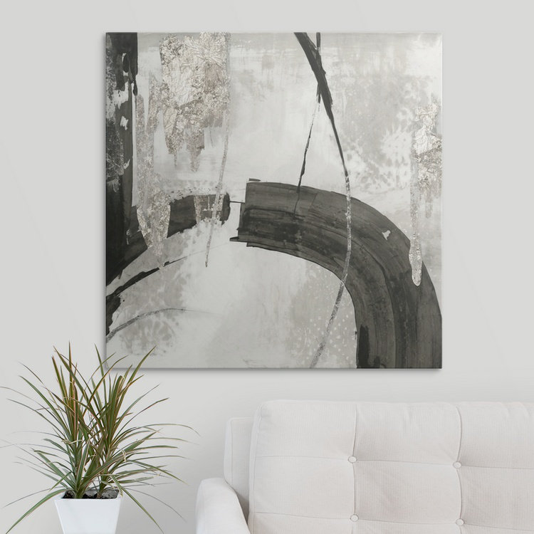 «Black Ink I», reproduction d'art Funkley, H 35 po x l 35 po x P 1,5 po, Toile