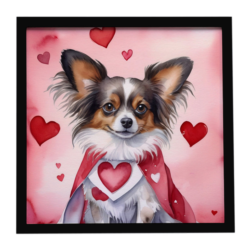«Papillon My Valentine», reproduction d'art encadrée