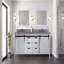 Ensemble de meuble-lavabo double 80 po x P 22 po avec comptoir en quartz gris et robinet-252664758