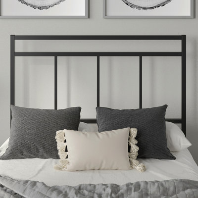 Twin Size Platform Bed With Headboard, Black Finish
