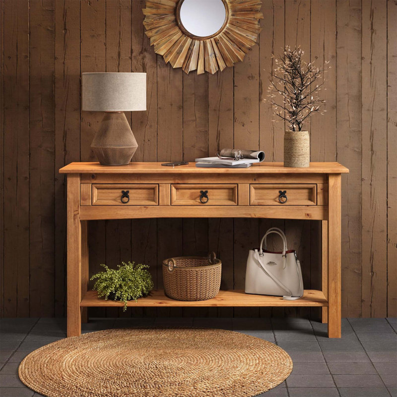 Annam Solid Wood Console Table, Brown, 73cm H x 122cm W x 32cm D