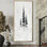 «Black Grey Winter White Trees White Forest - Pine», art mural pour le salon, impression sur toile nature noire
