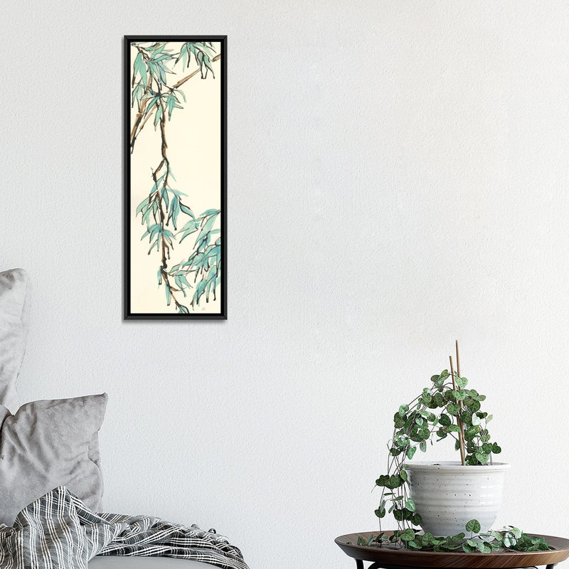 «Summer Bamboo II», reproduction d'art sur toile, H 60 po x l 20 po x P 1,5 po, Toile avec cadre noir
