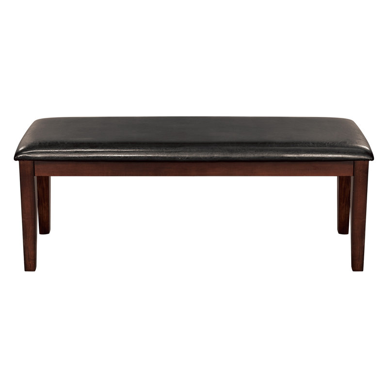 Banc de salle à manger de style classique avec revêtement en bois et en tissu à finition cerisier