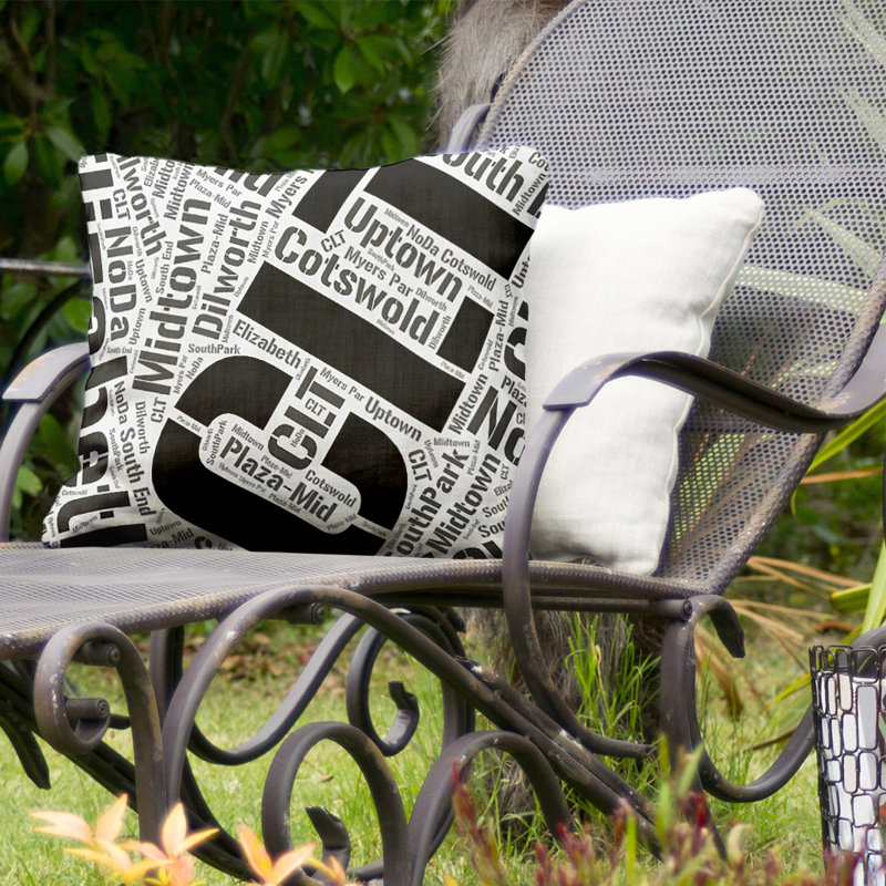 Coussin décoratif intérieur/extérieur charlotte, Oui, Noir, H 20 po x l 20 po
