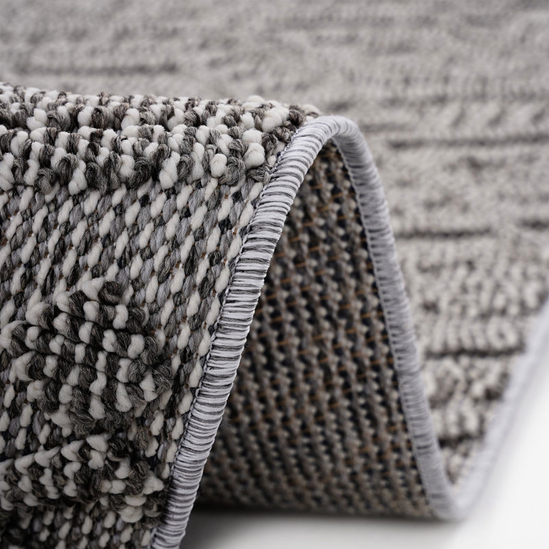 Tapis blanc tissé à la machine et tissé 2 x 8 pi