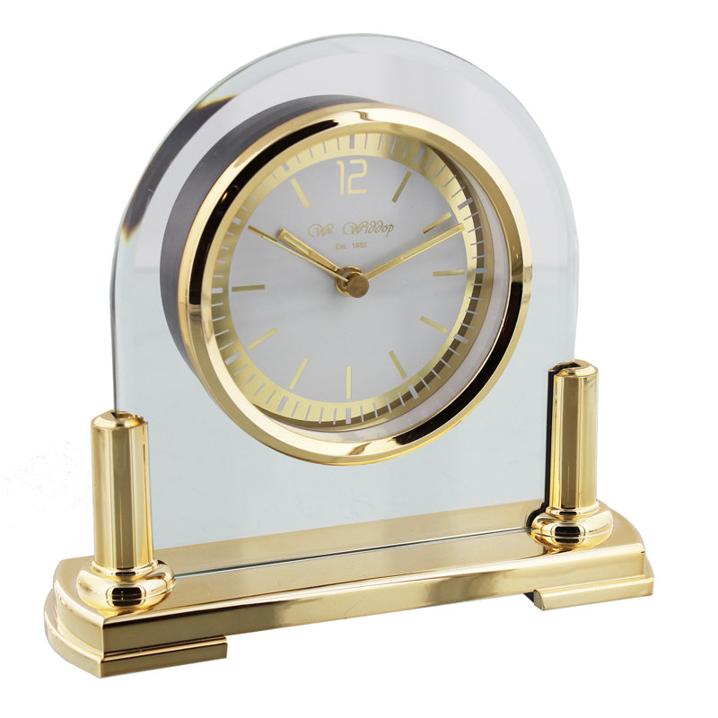 Quartz movement / Crystal Tabletop Clock, Gold