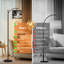 Lampe sur pied à arc avec abat-jour ajustable Lampe sur pied avec palmiers photo noir et blanc 3 températures de couleur Lampe à mât haut avec interrupteur au pied pour la chambre à coucher
