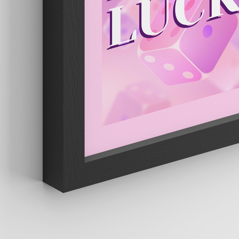 «Feeling Luck Motivation and positive Affirmation», impression sur papier 4 pièces, Noir, H 16 po x l 12 po