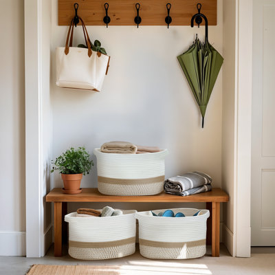 Décor Blanket Hamper Fabric Bin Set