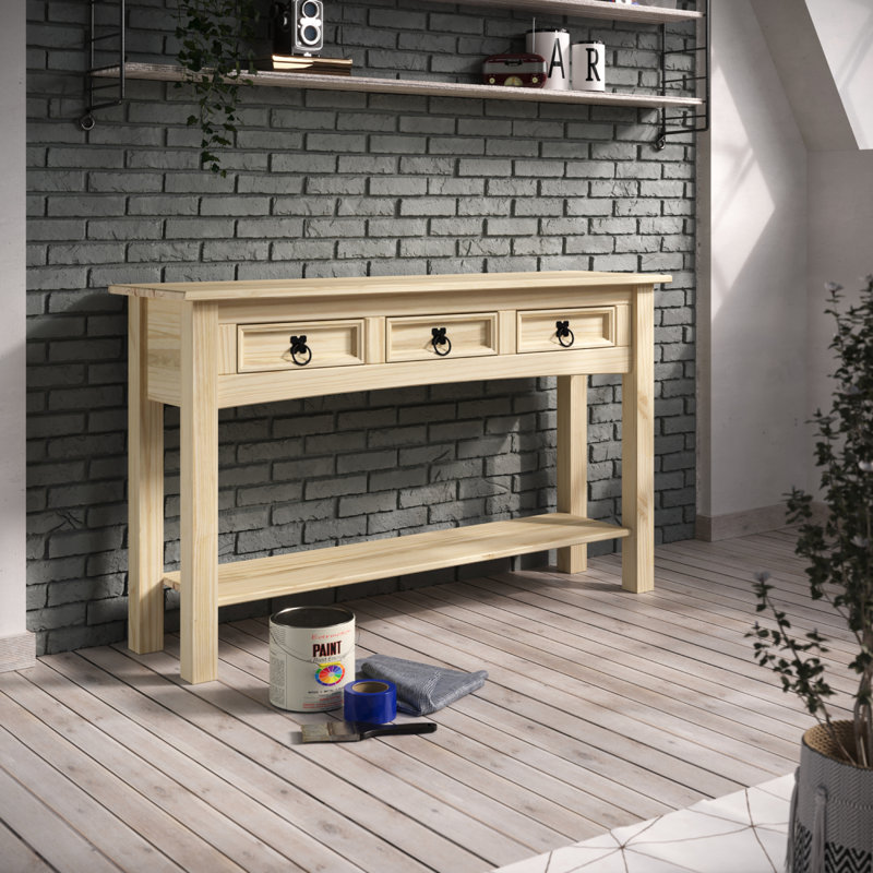 Dinnington 47.99'' Console Table, Natural/Unfinished