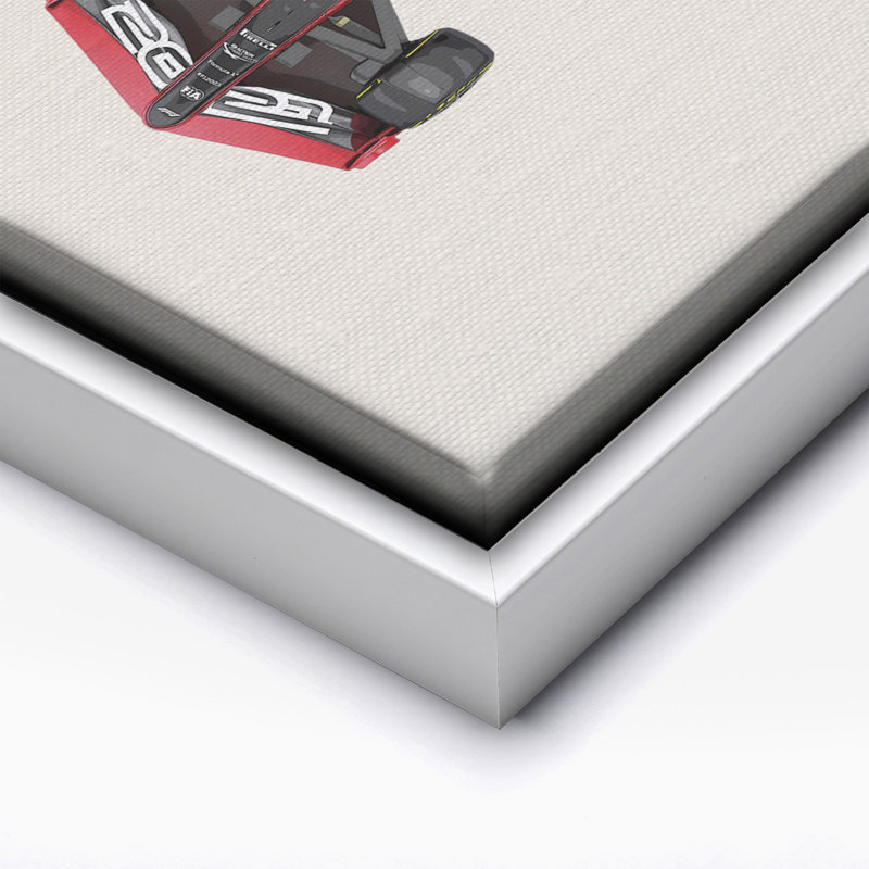 Voiture de course n ° 3, Canvas, White Framed, 16"H x 20"W