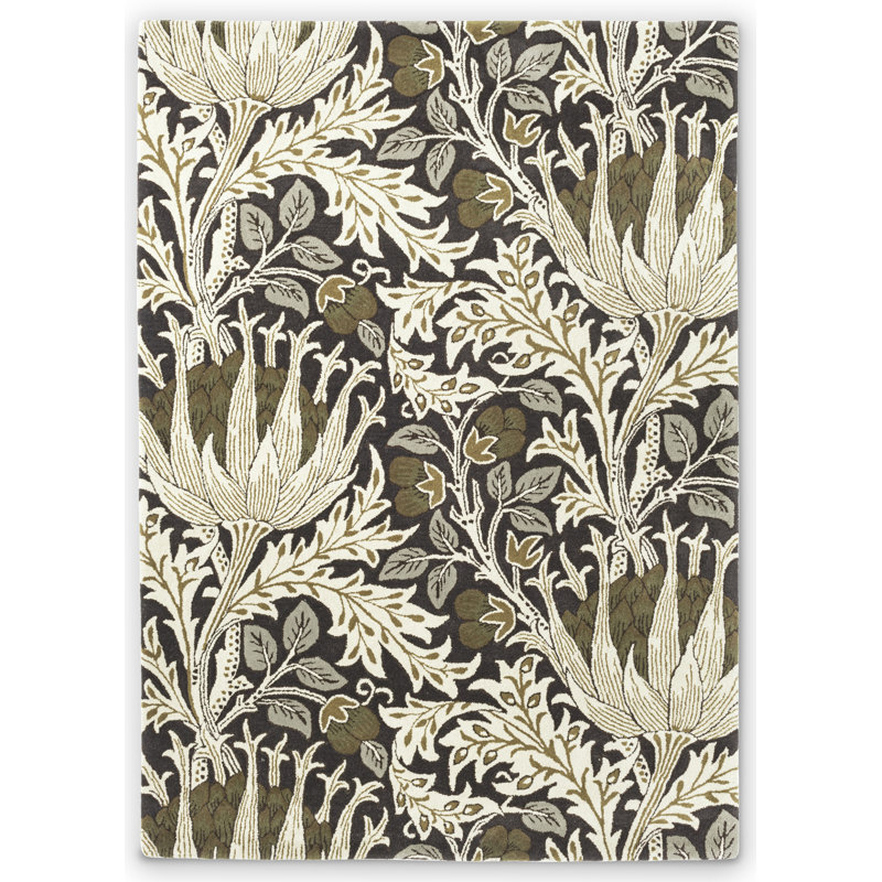 Morris Wool Floral Area Rug, Rectangle 4'7" x 6'7"