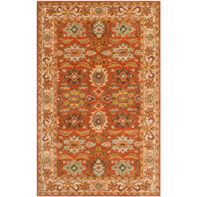 Tapis oriental rouille / beige en laine touffeté à la main Cranmore