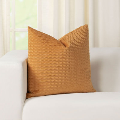 Faline Velvet Chevron Pleated Throw Pillow