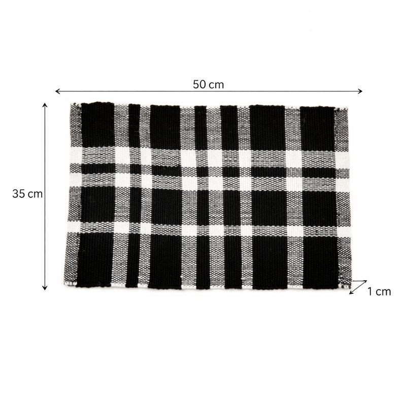 Polyester Striped Placemat, Charcoal