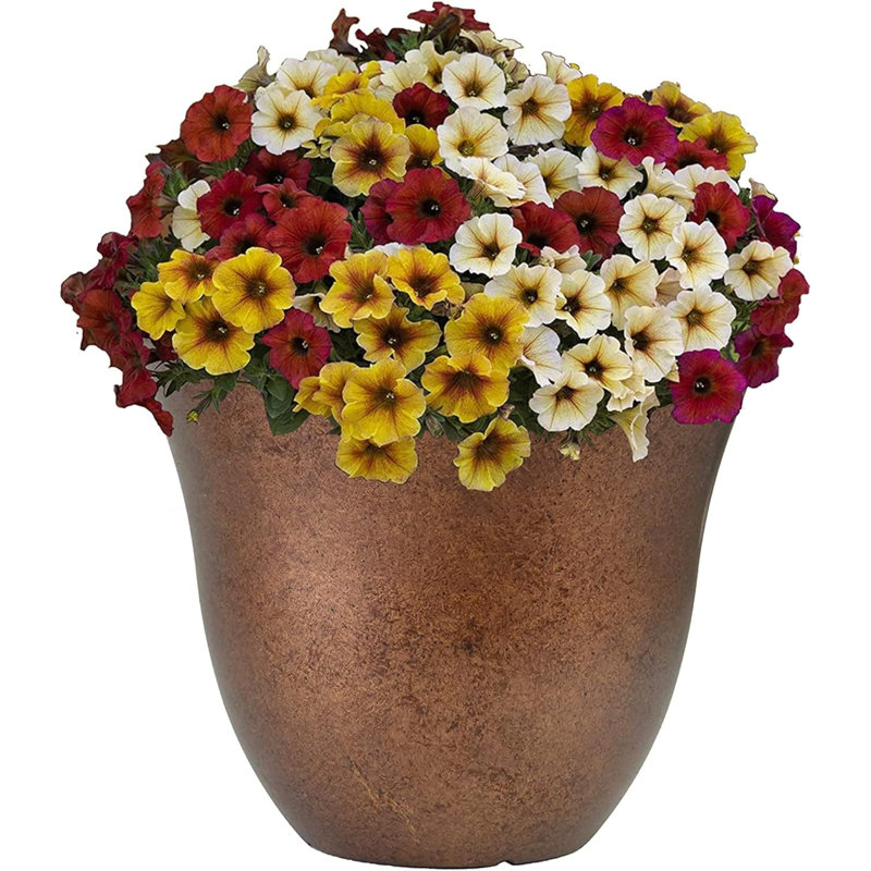 Ayaah Pot Planter, Copper, 10.5" H x 13" W x 13" D