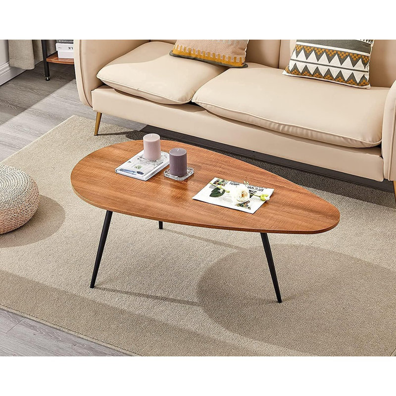 Table basse Mid-Century moderne pour le salon Petite table basse Rustic Oval, Noyer