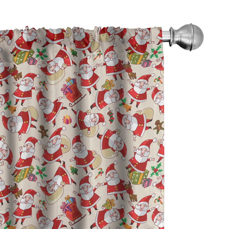 Cartoon Semi-Sheer Rod Pocket Curtain Panels, 28" x 95"