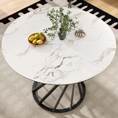 Round Metal Base Dining Table