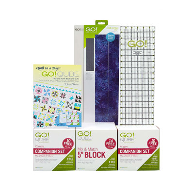 AccuQuilt GO! Qube 5" Companion Set-Corners With Cutting Mat & Pattern Booklet