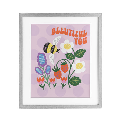 «Beeuitorable You Uplifting Bee», reproduction sous verre encadrée, design par Jilly Jack Designs