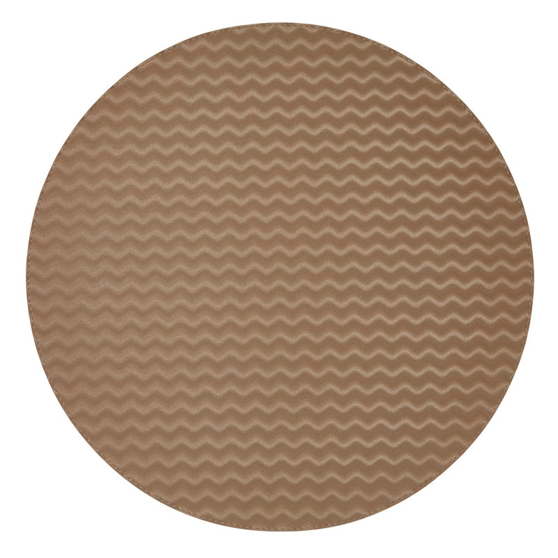Tilde Vinyl Round Placemats, Gold/Taupe