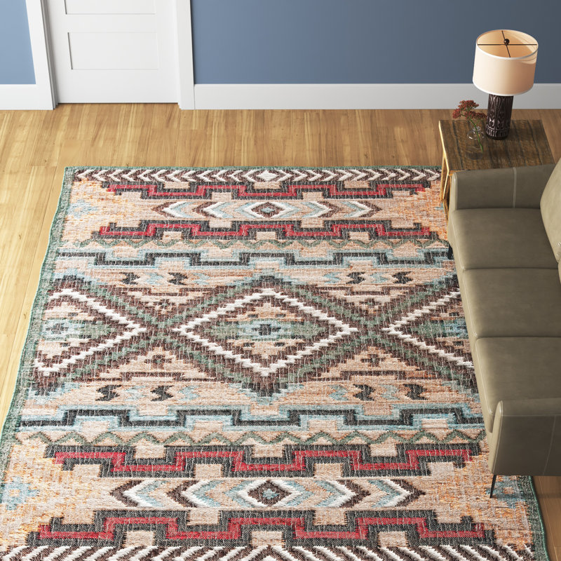 Glynda Southwestern Handmade Flatweave Jute Tan Area Rug, Rectangle 9' x 12'