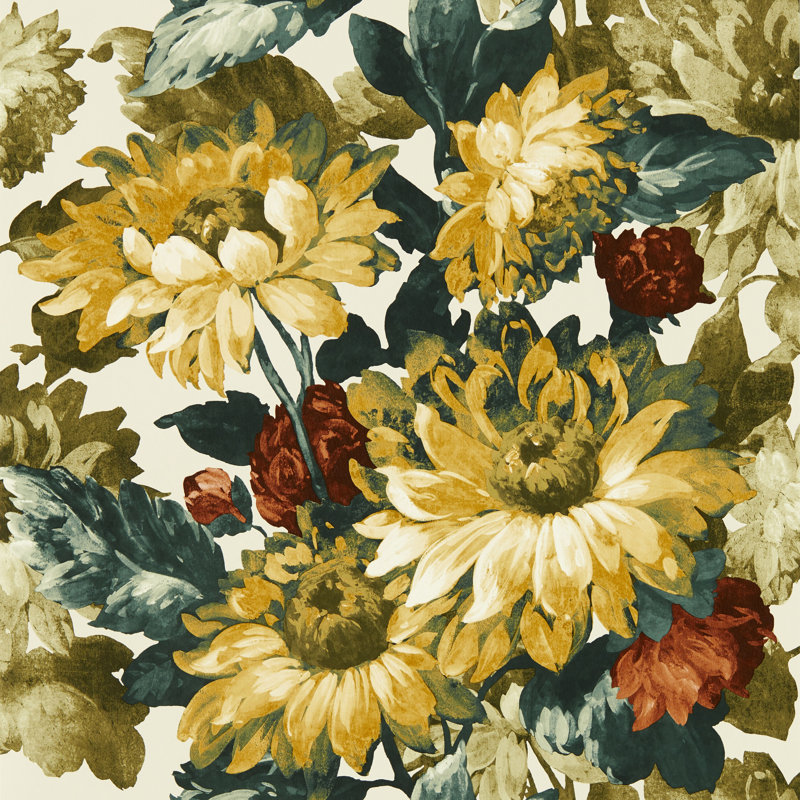 Marianne 10.05m x 52cm Matte Mural, Olive/Russet