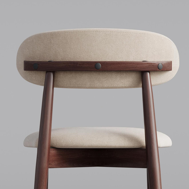 Upholstered Dining Chairs with Solid Wood Frame, Modern Kitchen Chairs,Soft Plush Velour Upholstery,Beige(Set Of 2), 2