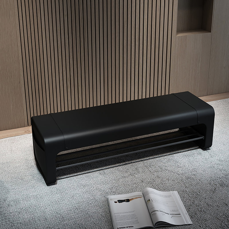 39.4in Shoe Change Stool Shoe Bench, Black
