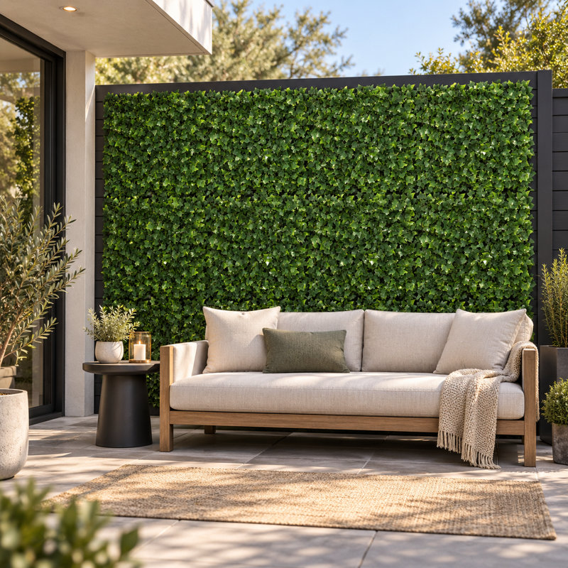 2 " H Faux Ivy Hedge, 6 Mats