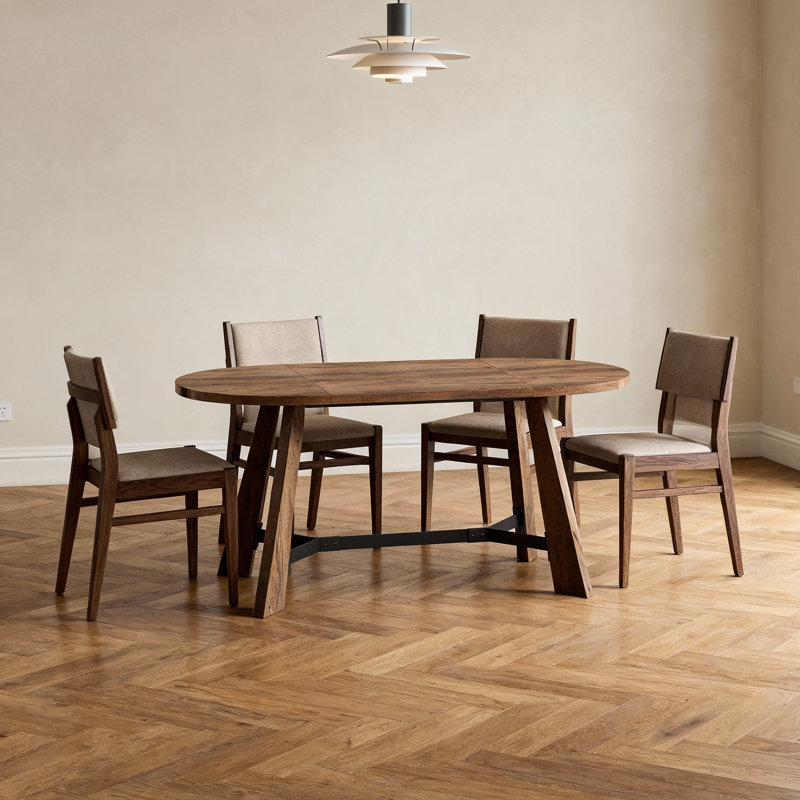 Table de salle à manger 70,86 "pour 6 à 8 personnes, table de cuisine en bois, table de salle à manger rustique avec pieds fuselés robustes, table de cuisine pour la maison et le salon (noir)