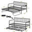 Lit de jour simple avec lit gigogne, structure de lit en métal pour chambre d'amis, peu encombrant, éléments classiques de style moderne, support robuste, rangement inférieur, assemblage facile, construction facile