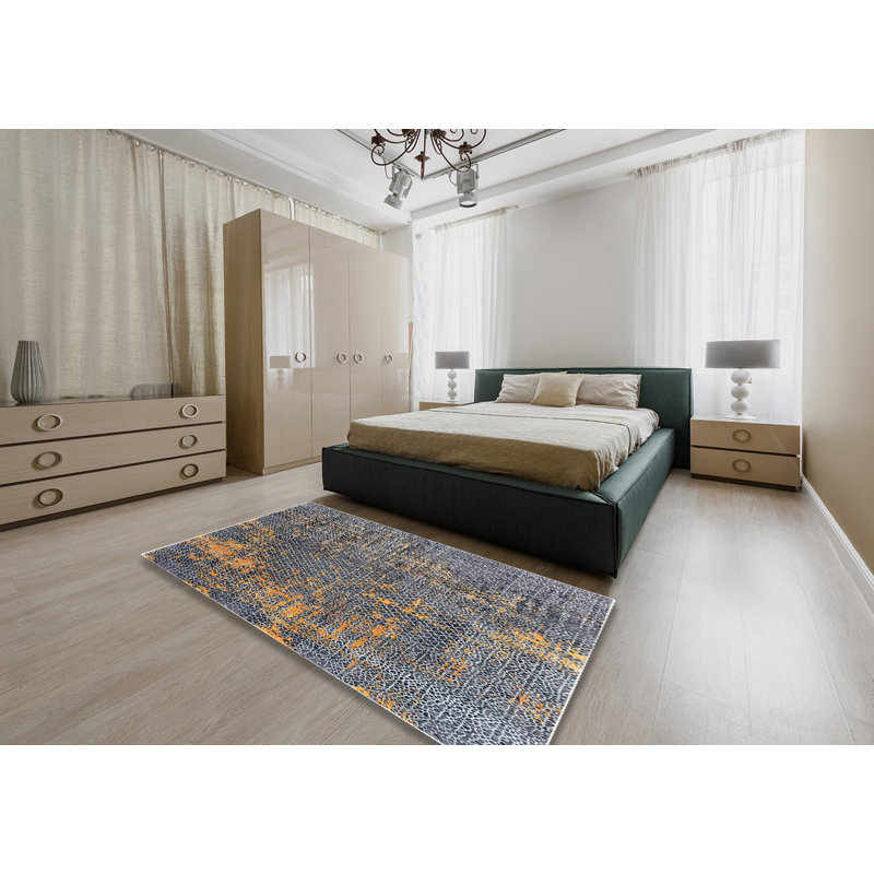 Tapis abstrait bleu, Rectangle 4 pi x 6 pi