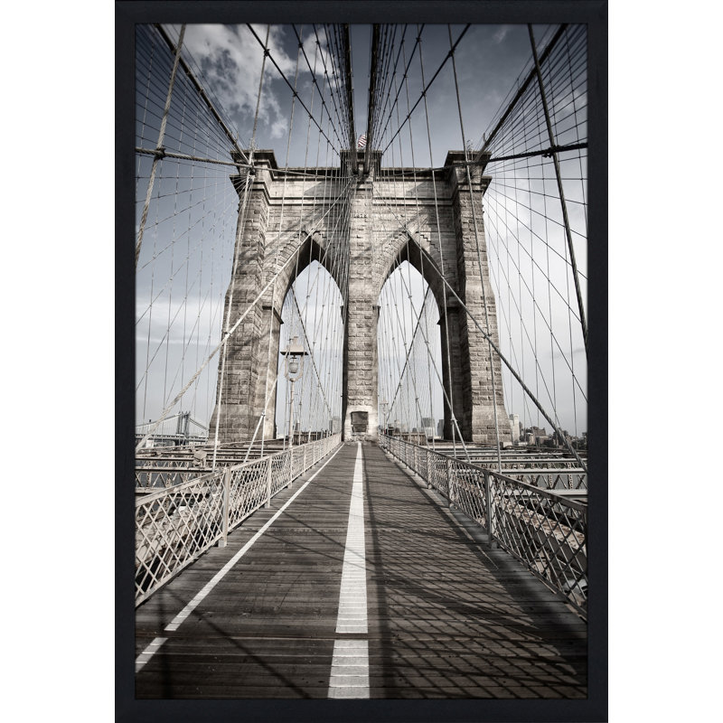 « brooklyn bridge 6 », reproduction de photo encadrée, H 39,5 po x l 27,5 po x P 0,75 po