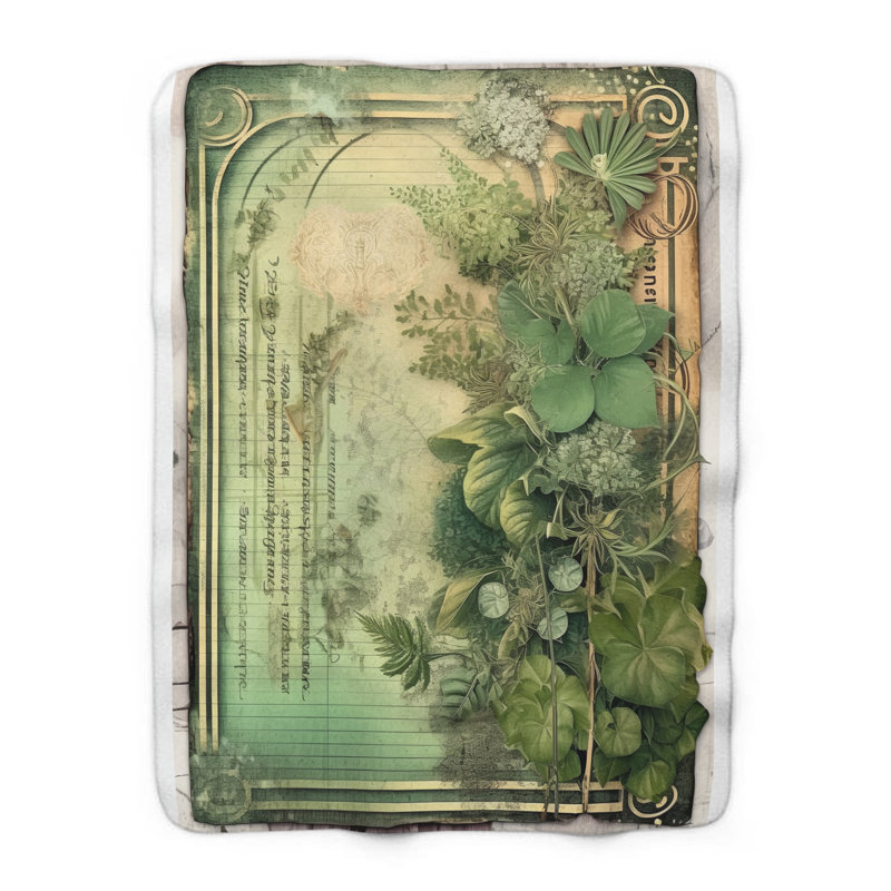 Emerald Enchantment Oasis - couverture en sherpa de qualité supérieure 1 pièce - reproduction d'art luxueuse, Lit simple