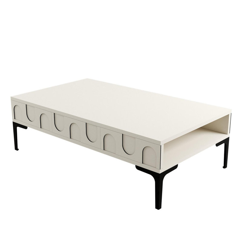 Glorias Coffee Table, Black, Cream