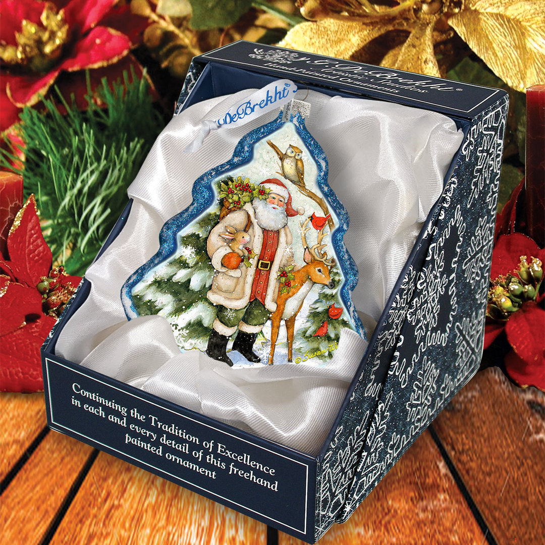 Holiday Splendor 4'' Handmade Glass Holiday Shaped Ornament G Debrekht