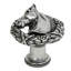 Americana horse in classic laurel leaf wreath knob left in finish Chalice