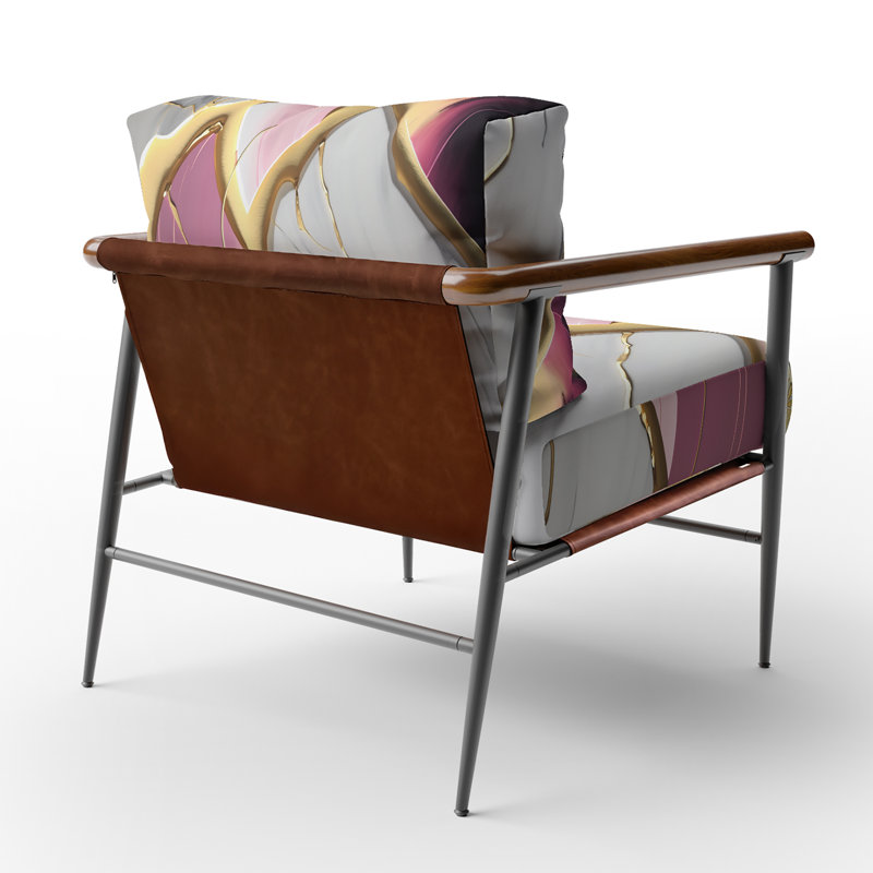 Cress - Fauteuil d'appoint rembourré en marbre, Noir, noir, noir, noir
