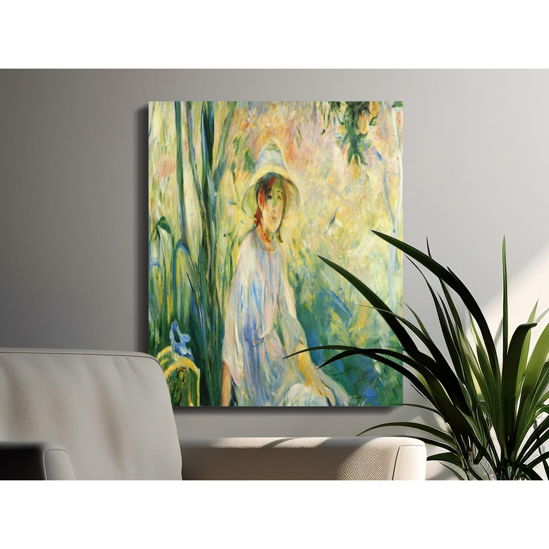 Impressionist Woman in Garden Canvas Print, Vintage French Art Wall Decor, Sun-Dappled Summer Scene for Home & Gifts