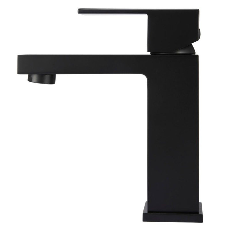 Robinet de salle de bain à un trou avec drain, Noir