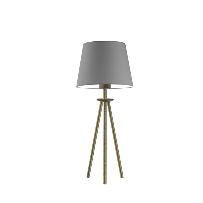 Addilyna Metal Tripod Lamp, Grey, Antique Gold