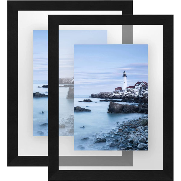 Clear Acrylic Tabletop Float Frame for 8x10 Photos Gold by Wexel Art