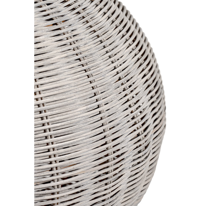 Saoirse Wicker/Rattan Table Lamp, Grey Base/Grey Shade