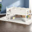 Lit mezzanine bas Safe Safe, structure en bois aggloméré simple, chambre d'enfant beige moderne